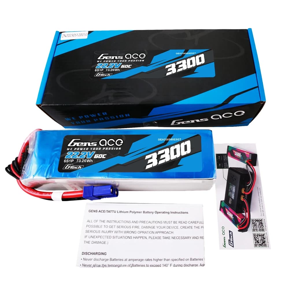 Gens Ace 3300mAh 6S 60C 22.2V EC5 GT