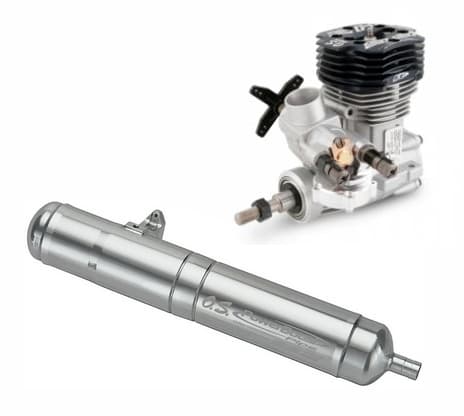 COMBO - O.S.Engine 55HZ-R DRS Ringed .55 con Pipa O.S.Powerboost 55