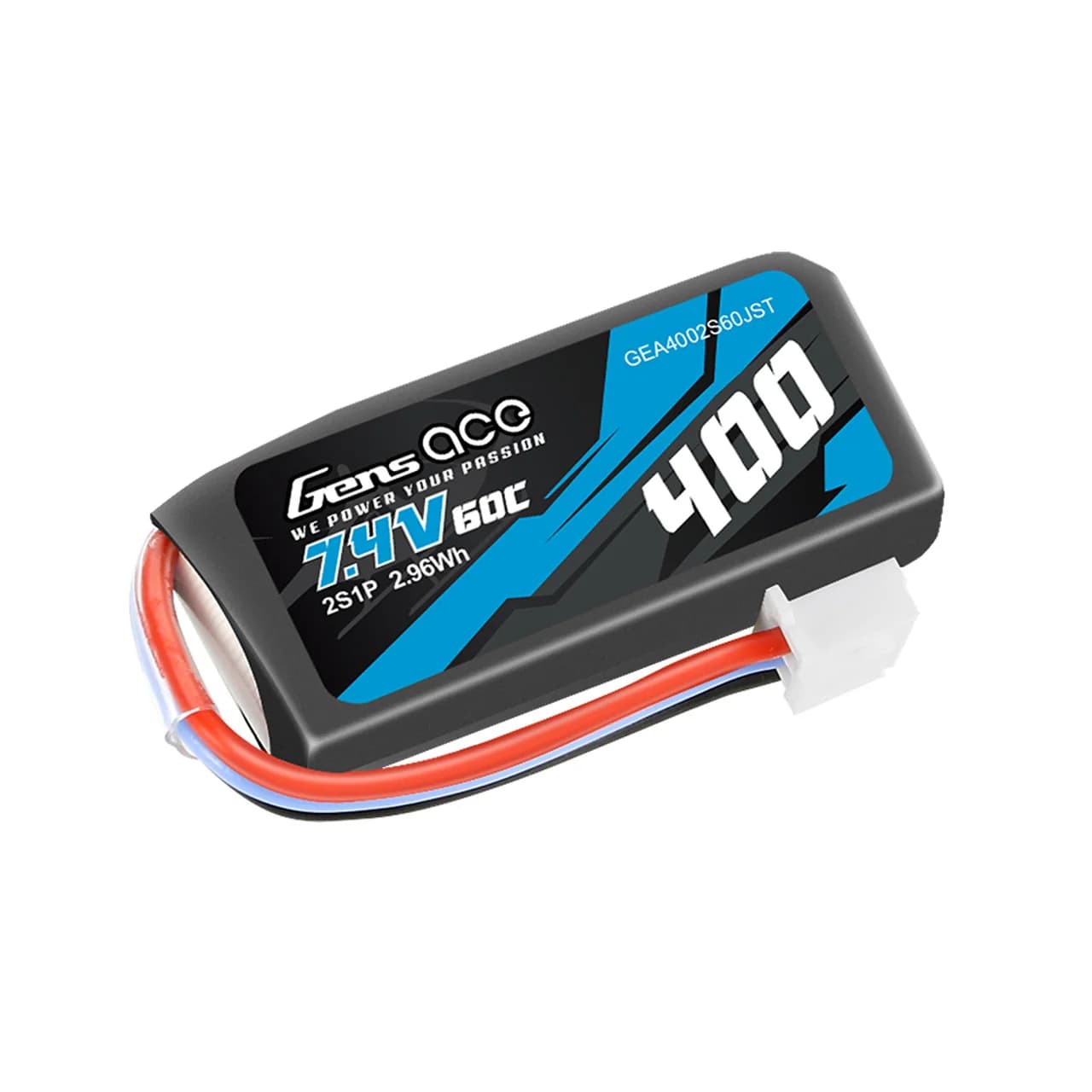 Gens ace 400mAh 2S 60C 7.4V Lipo Battery JST-XHR Plug